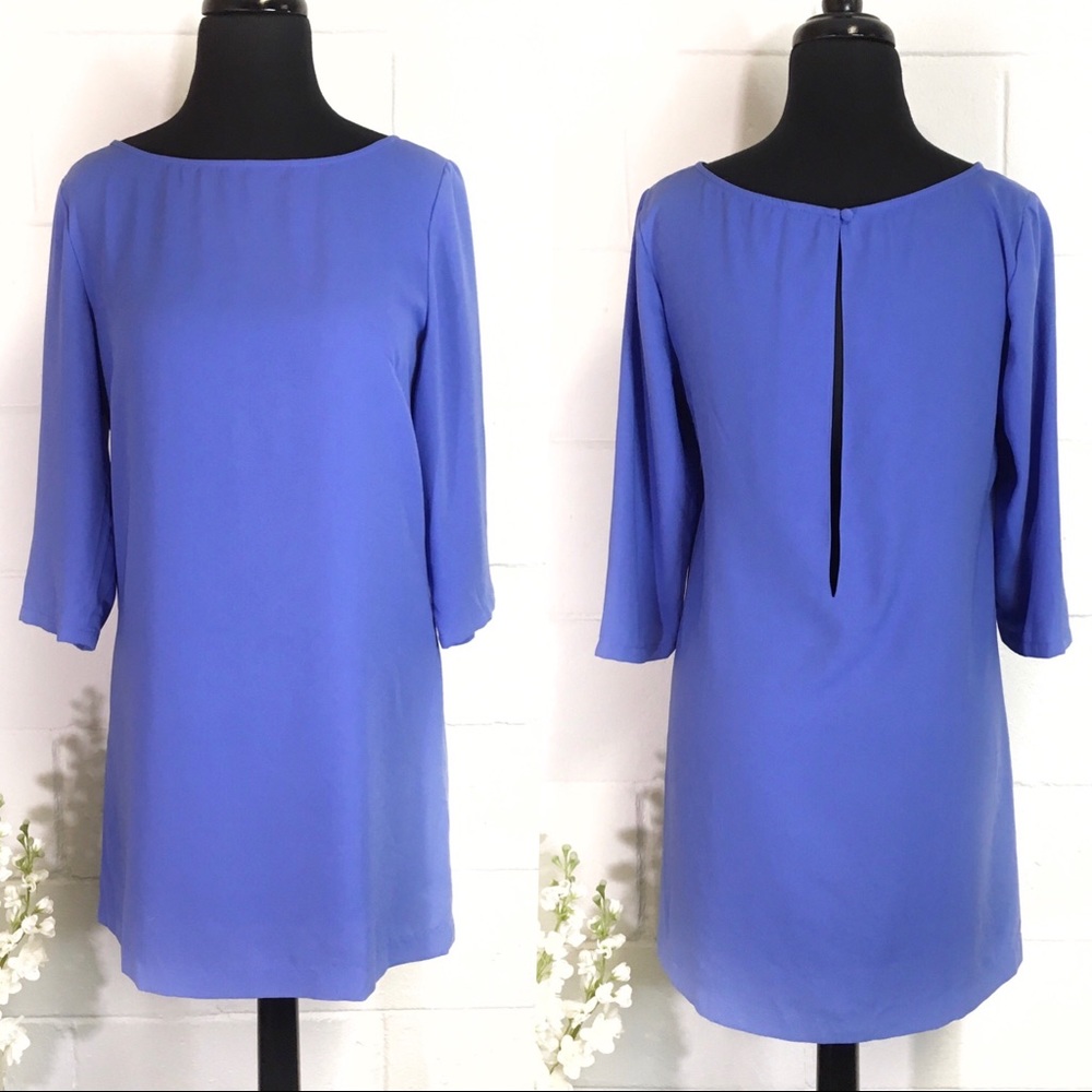 Leith Periwinkle Shift Dress With Slit Back Dress